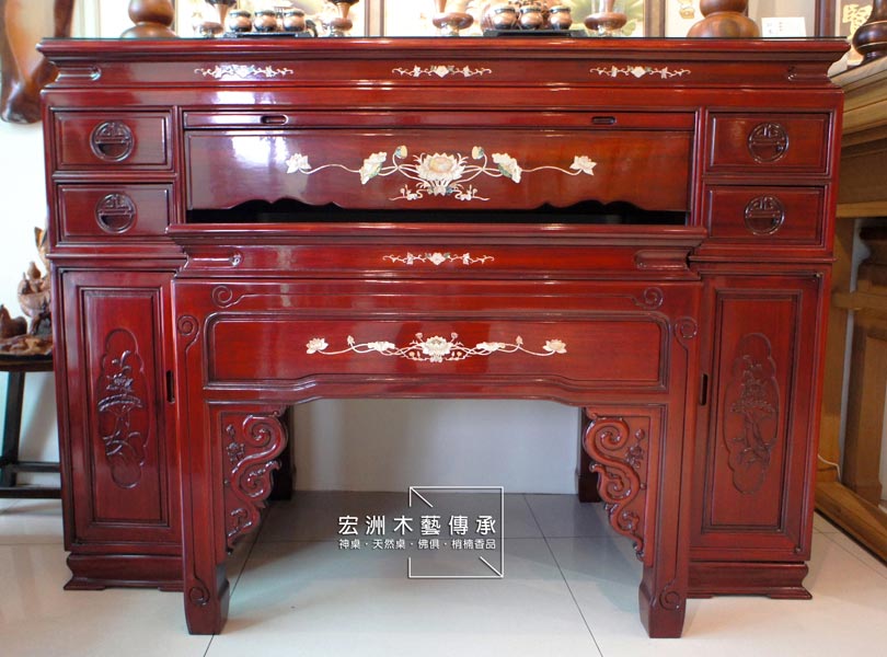 貝殼箱型紅木神桌